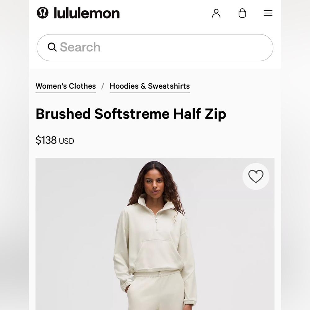 Lululemon Halfzip. Lululemon Softstream